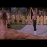 When he completes his training, our hero actually invents his own weapon—the three-jointed-stick.